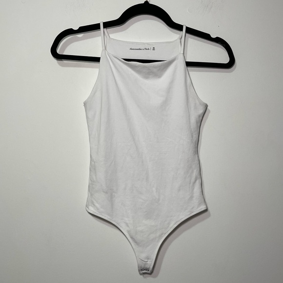 Abercombie & Fitch Women White one pieve high square neck casual bodysuit in XS - Picture 1 of 6